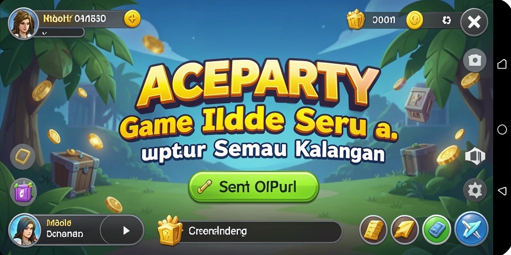 Tampilan gameplay ACEPARTY dengan karakter-karakter lucu dan berwarna.