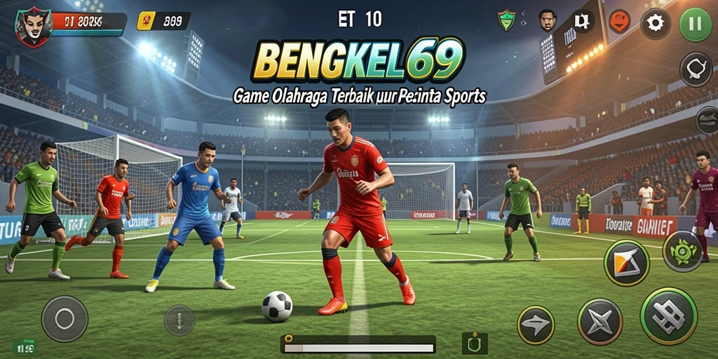 Tampilan gameplay seru dalam BENGKEL69 dengan aksi olahraga mendebarkan.