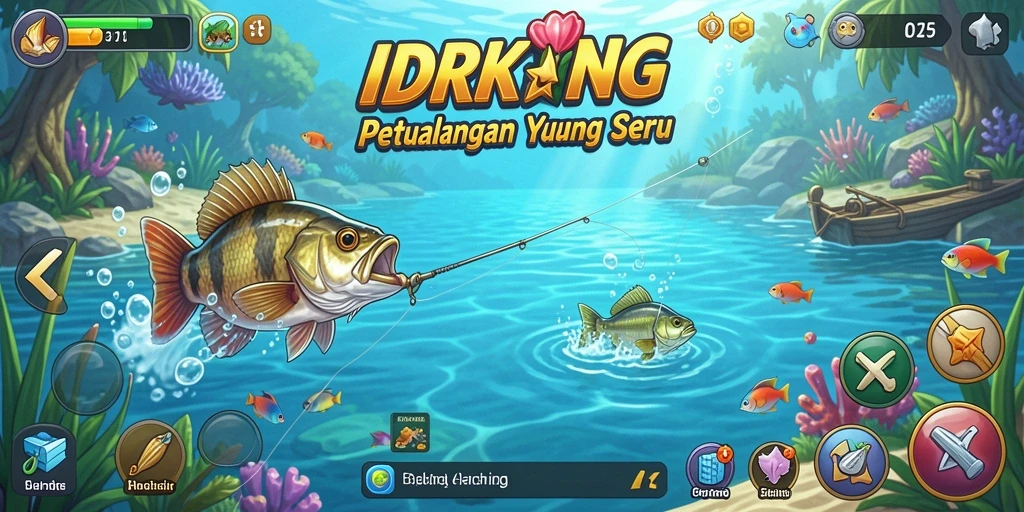 Tangkapan ikan spektakuler dalam gameplay IDRKING.